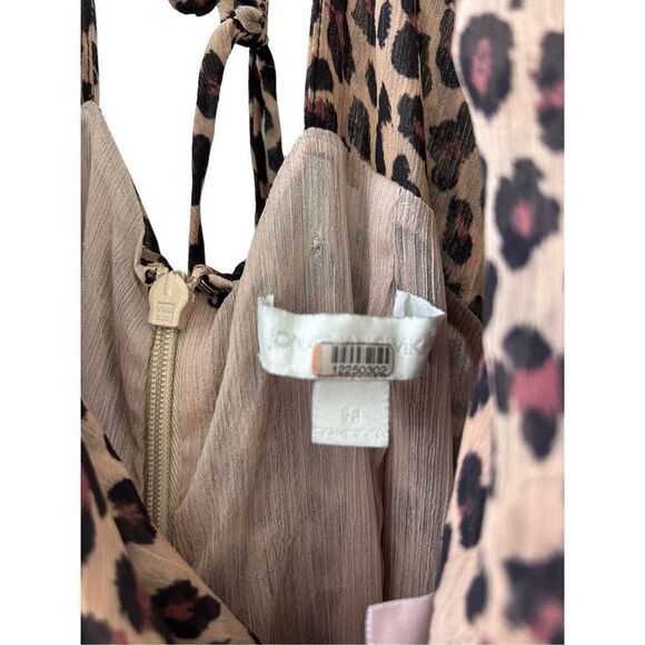 Jonathan Simkhai Leopard Print Wide Leg Tie Back Jumpsuit Women’s Size Medium - Picture 3 of 5